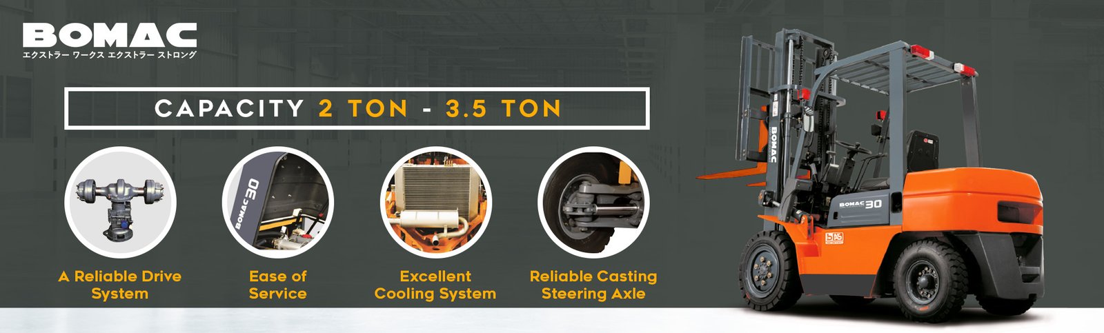 Fitur Heavy Duty Diesel Forklift 2t – 3.5t