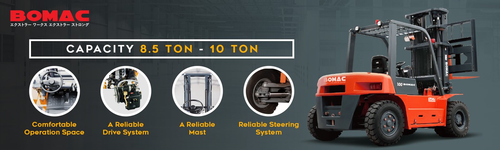 Fitur Heavy Duty Diesel Forklift 8.5t – 10t