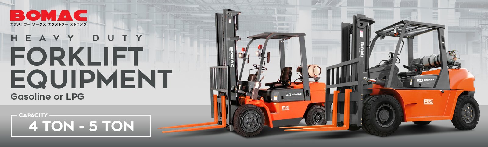 Heavy Duty Forklift Gasoline or LPG 4t – 5t