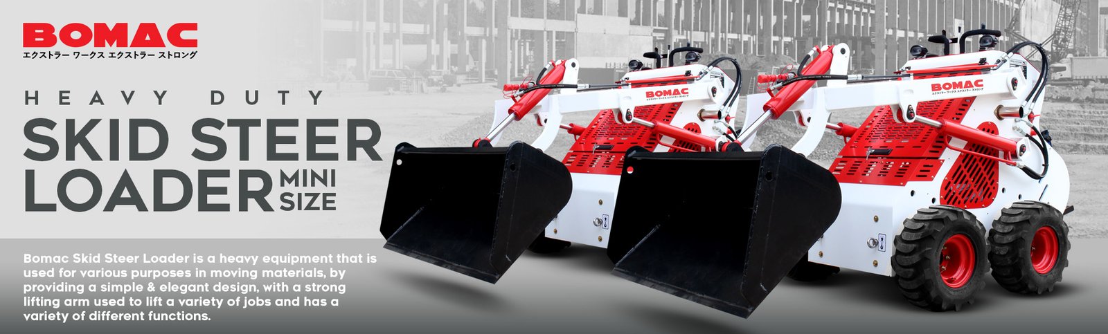 Heavy Duty Skid Steer Loader Mini Size