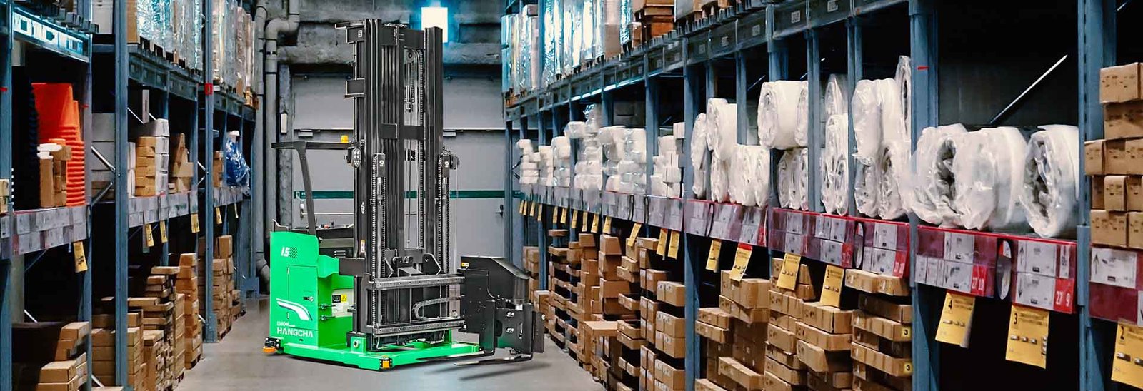 HC Forklift A Series Stand-on Man-down Turret Truck - Sudut Teknis 14