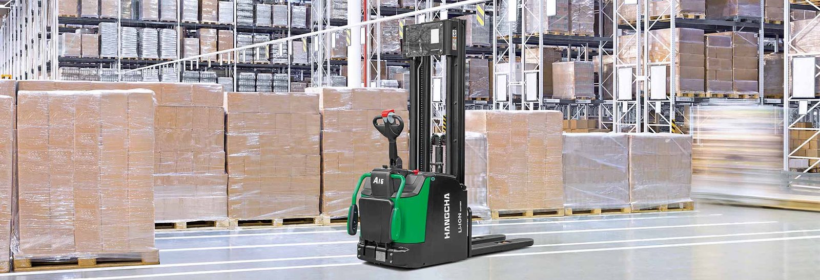 Spesifikasi Teknis HC Forklift A series Hi range pallet stacker(Li-Ion) (Lithium E-Trucks) Kapasitas 1,200~2,000kg