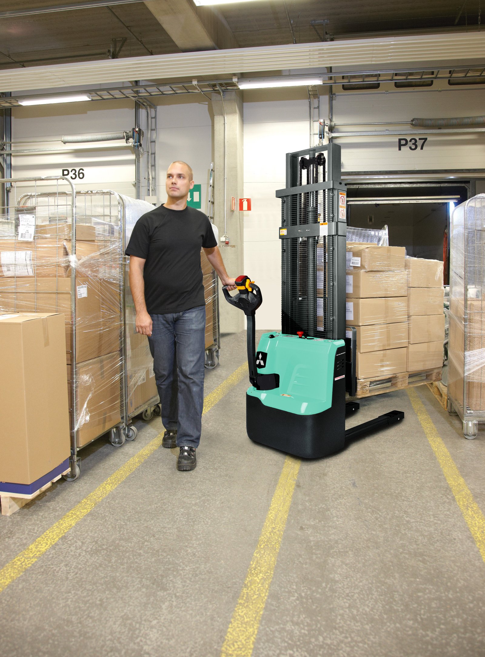 Mitsubishi SBP12QLMI ESSENTiAL Range Li-Ion Pedestrian Stacker (1.200 kg) - Tampilan 3
