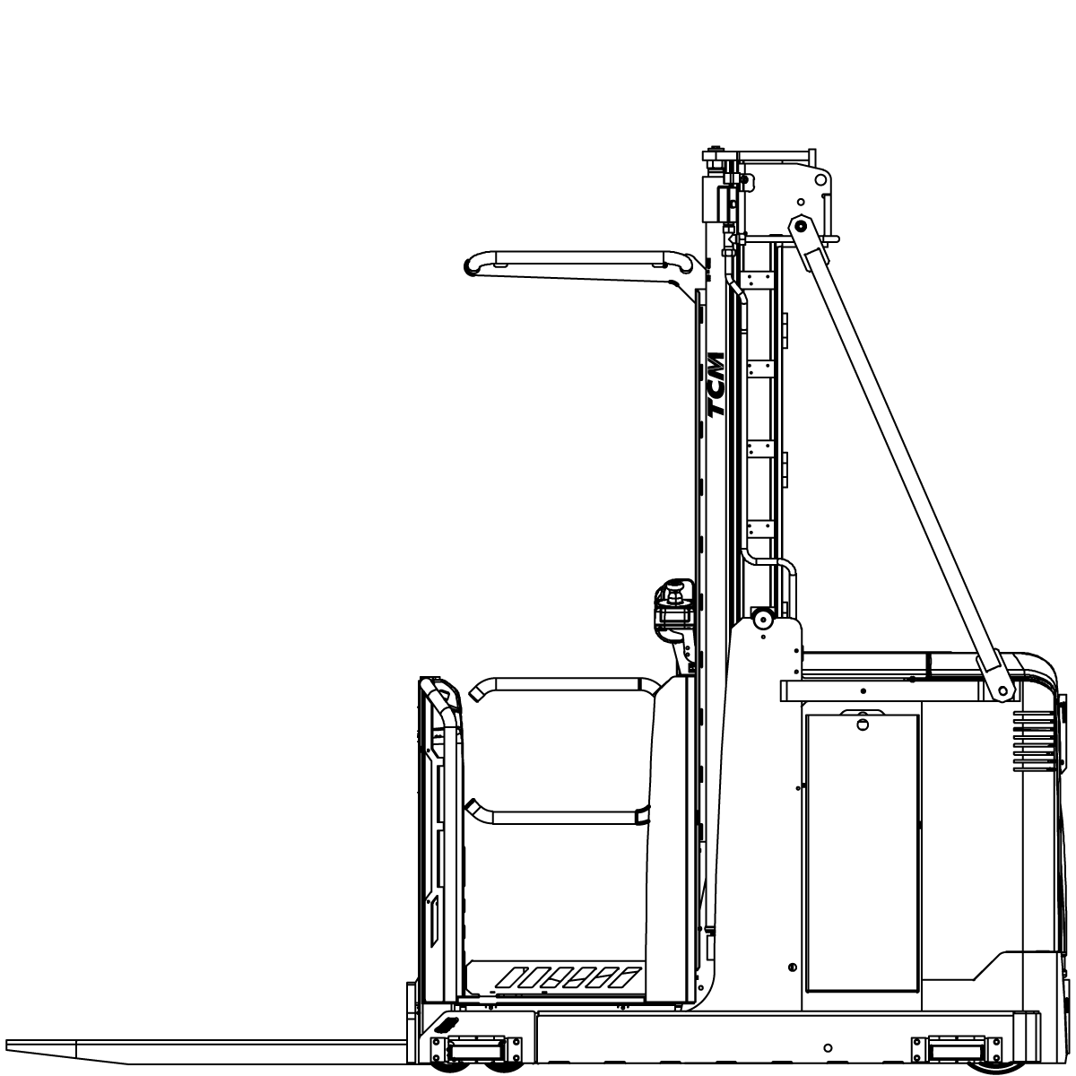 Diagram Teknis & Dimensi TCM EOM 100 Medium-Level Order Picker Truck (Compact 1.655 mm Chassis) (1.000 kg) #1