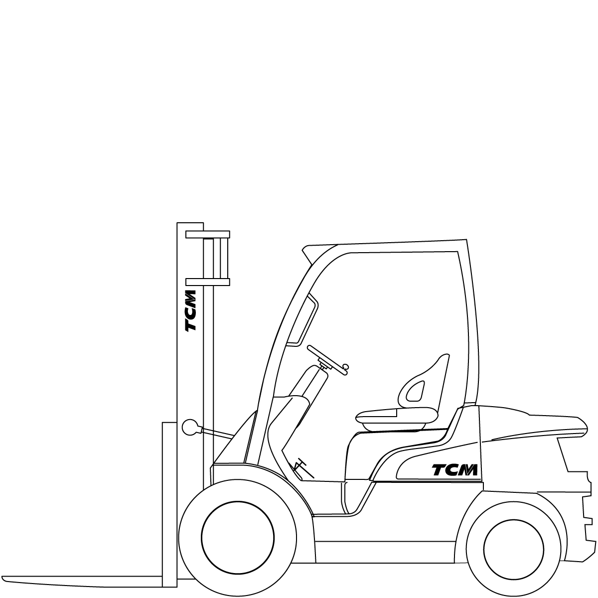 Diagram Teknis & Dimensi TCM FGE30-E3 Stage V LPG Gas Counterbalance Forklift (3.000 kg) #1