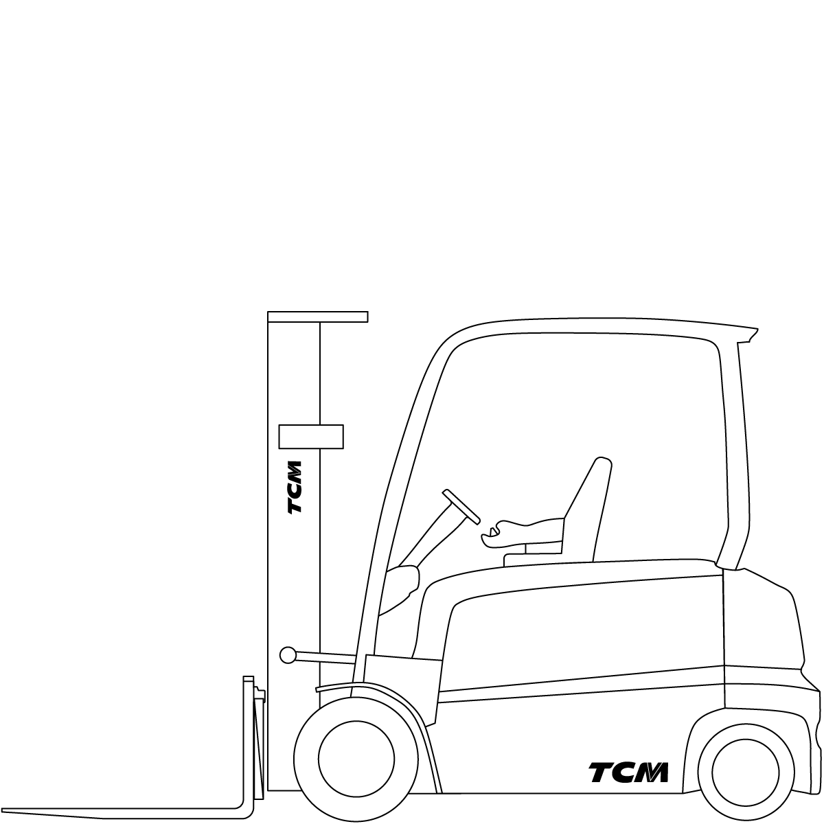 Diagram Teknis & Dimensi TCM FHB35L-F2 80V 4-Wheel Electric Counterbalance Forklift (Long Wheelbase) (3.500 kg) #1