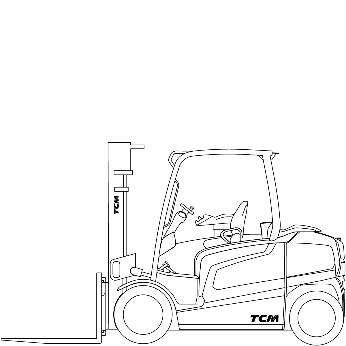 Diagram Teknis & Dimensi TCM FHB50C-E1 80V Heavy-Duty 4-Wheel Electric Counterbalance Forklift (4.990 kg) #1