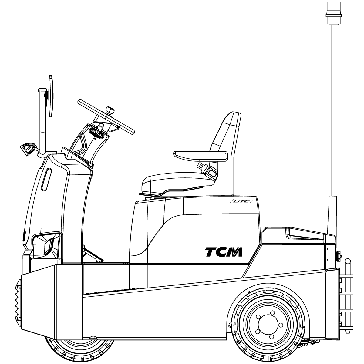 Diagram Teknis & Dimensi TCM TTS60-Q2 LiTE 6.0-Ton Heavy-Duty Sit-On Lithium-Ion Tow Tractor (6.000 kg) #1