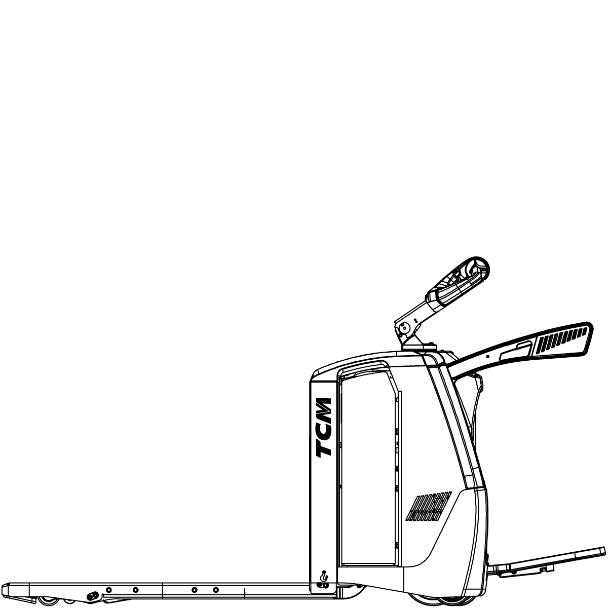 Diagram Teknis & Dimensi TCM PTF 250 Power Pallet Truck with Foldable Rider Platform (2.500 kg) #1