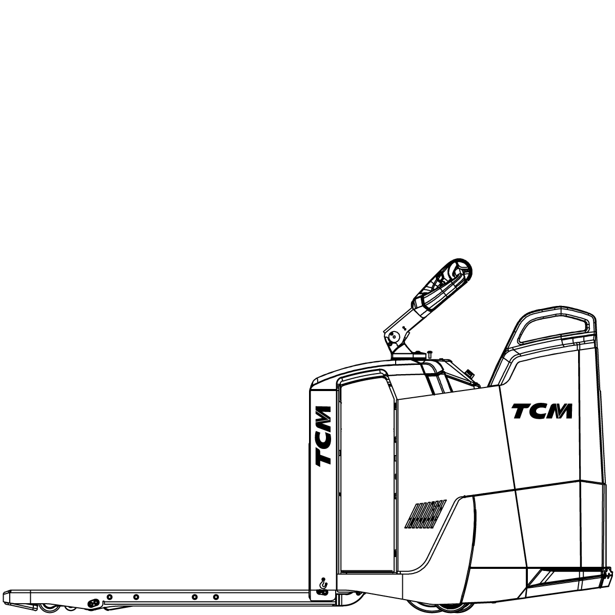 Diagram Teknis & Dimensi TCM PTP/R 250 Power Pallet Truck with Rear-Entry Fixed Platform (2.500 kg) #1
