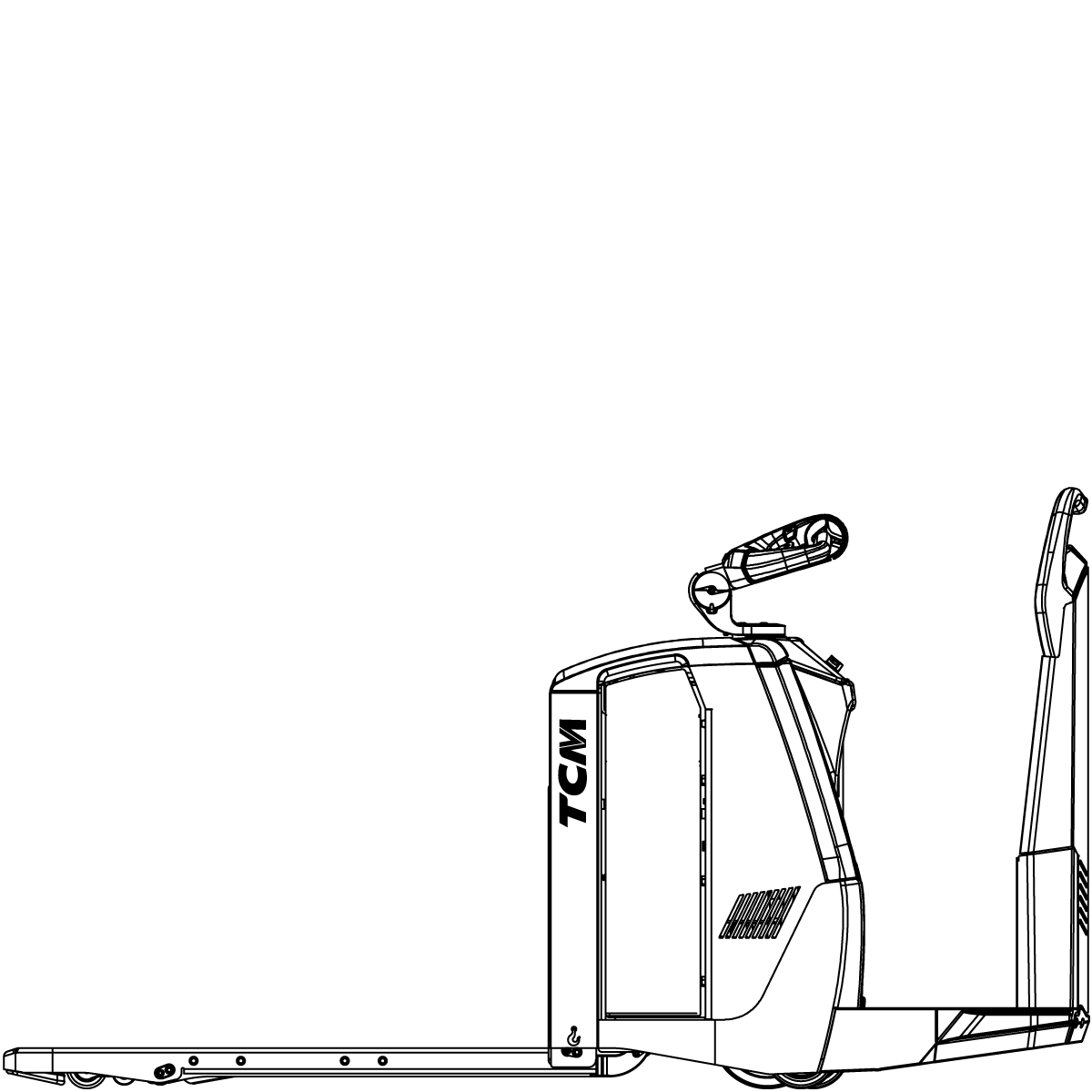 Diagram Teknis & Dimensi TCM PTP/S 200 Power Pallet Truck with Side-Entry Fixed Platform (2.000 kg) #1