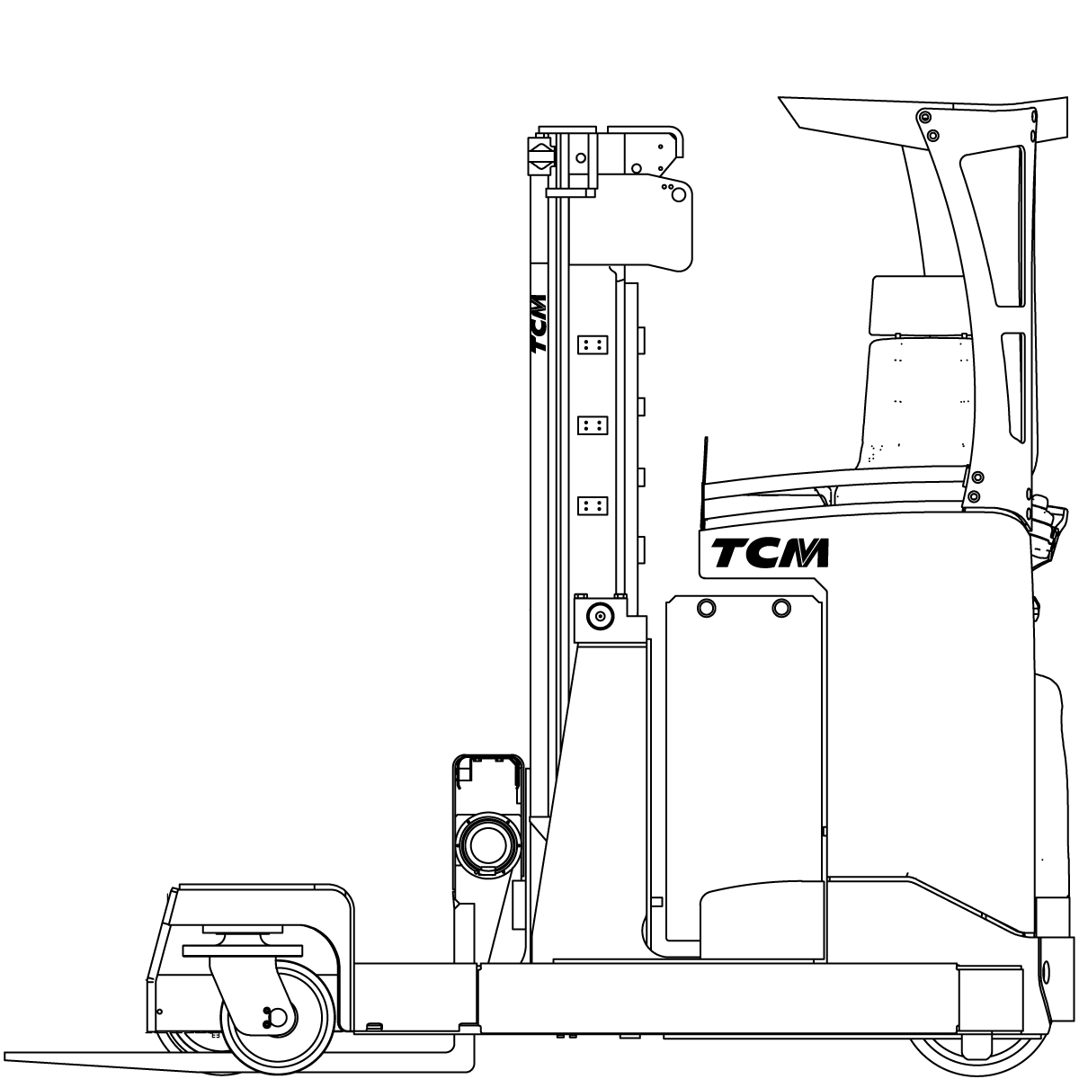 Diagram Teknis & Dimensi TCM RTF 250 Four-Way Multi-Directional Reach Truck (Long Loads) (2.500 kg) #1