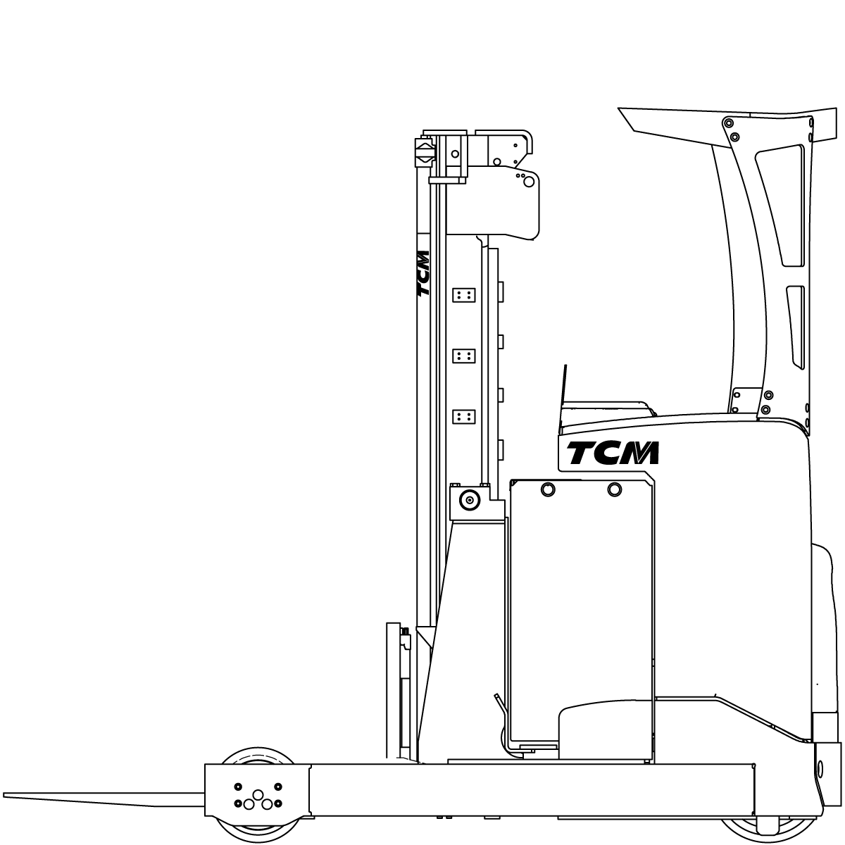 Diagram Teknis & Dimensi TCM RTN 140 Narrow-Chassis Heavy-Duty Reach Truck (1.400 kg) #1
