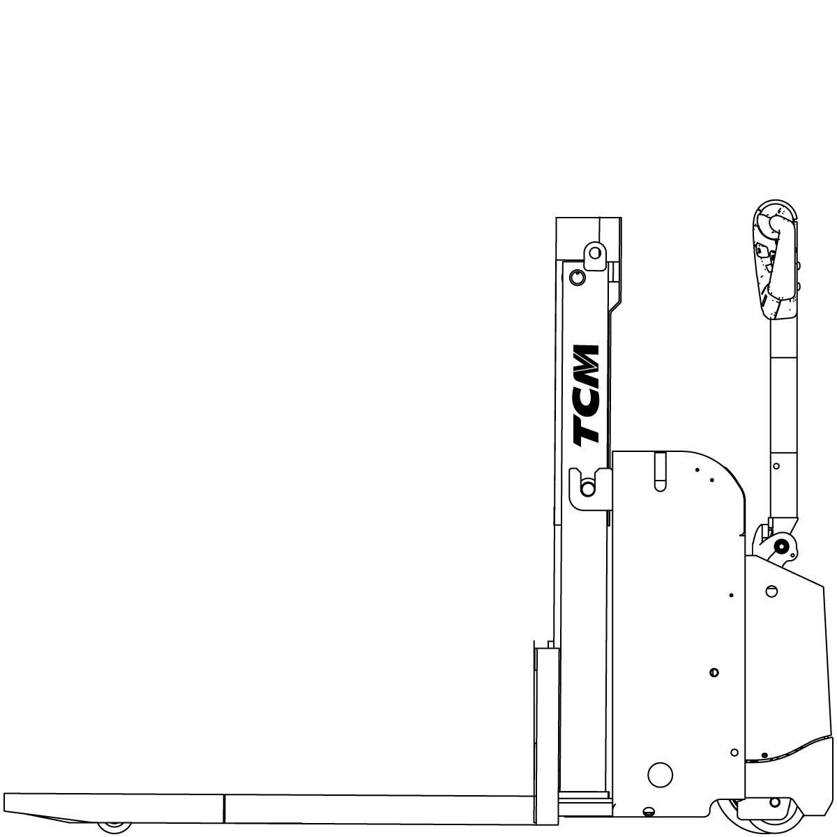 Diagram Teknis & Dimensi TCM SRD20R-N3 Ride-On Double Pallet Stacker Truck (2 x 1.000 kg) (2.000 kg) #1