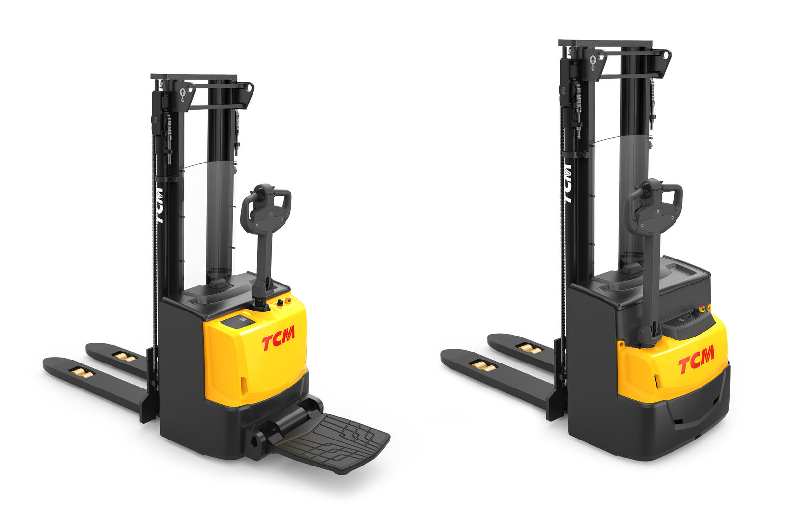 TCM SPR16W-N3 Pedestrian Pallet Stacker with Foldable Platform (1.600 kg) - Tampilan 5