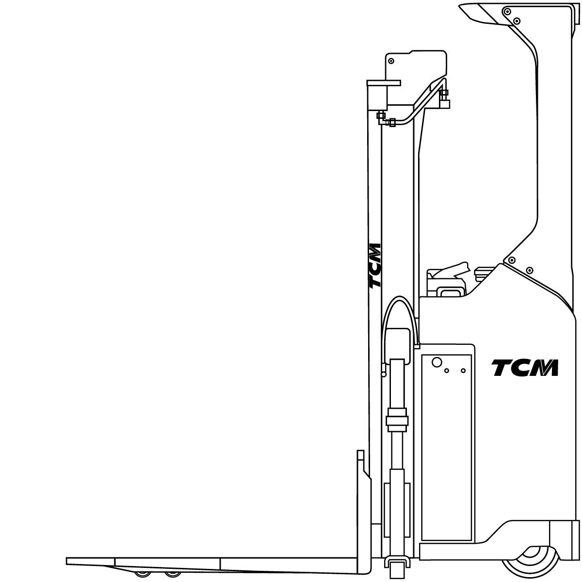 Diagram Teknis & Dimensi TCM SRO16I-N2 Stand-In Heavy-Duty Stacker Truck (1.600 kg) #1