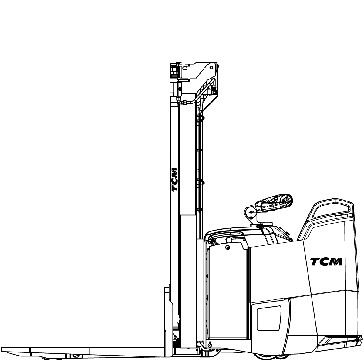 Diagram Teknis & Dimensi TCM SRS16-N3 Ride-On Pedestrian Stacker Truck (1.600 kg) #1