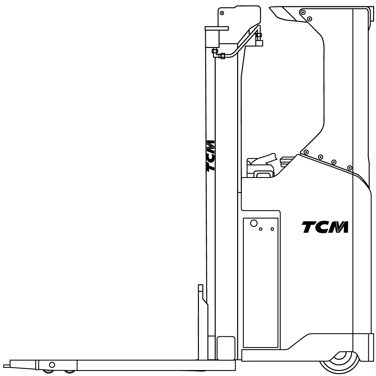 Diagram Teknis & Dimensi TCM SSO20-N2 Sit-On Heavy-Duty Stacker Truck (2.000 kg) #1