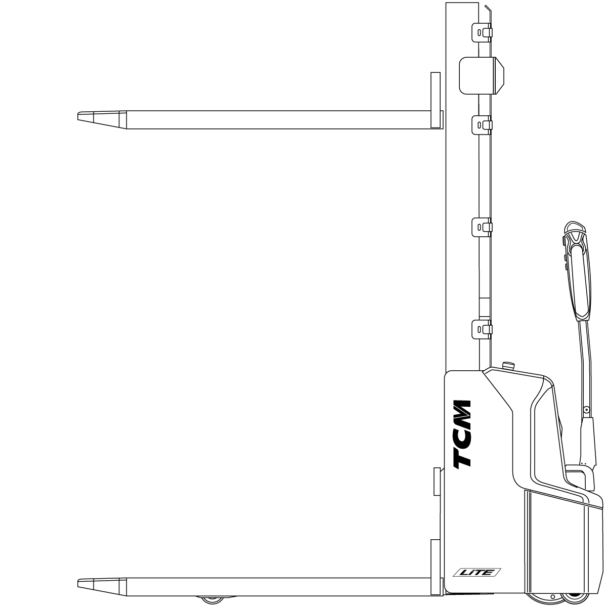 Diagram Teknis & Dimensi TCM PSL12E-Q2 LiTE Pedestrian Lithium-Ion Stacker (Duplex Mast) (1.200 kg) #1