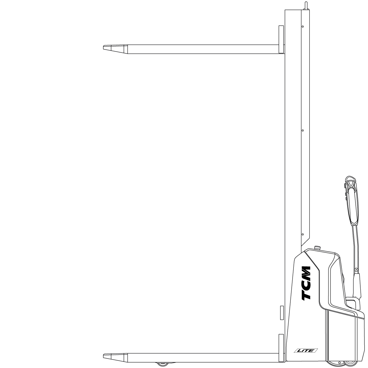 Diagram Teknis & Dimensi TCM PSL12M-Q2 LiTE Mono-Mast Pedestrian Lithium-Ion Stacker (1.200 kg) #1