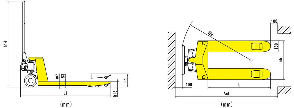Xilin BF-III Premium Type Hand Pallet Truck (2.500 / 3.000 kg) - Tampilan 2
