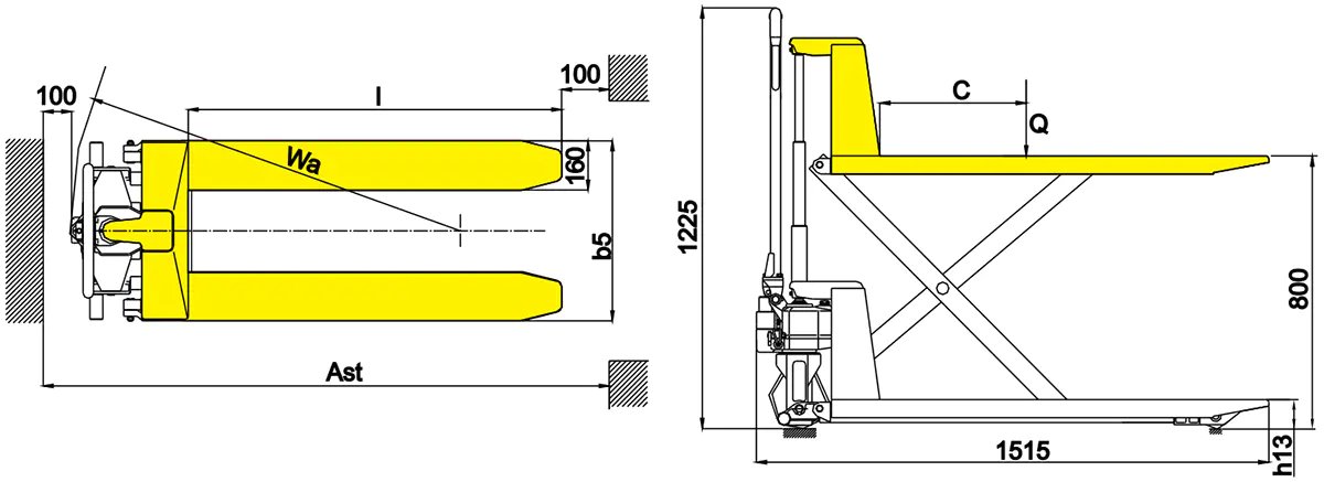 Xilin JF High Lift Truck (1.000 kg) - Tampilan 2