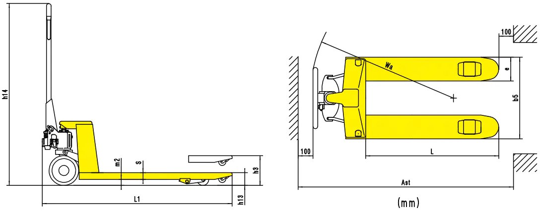 Xilin BFG Galvanized Hand Pallet Truck (2.500 kg) - Tampilan 3