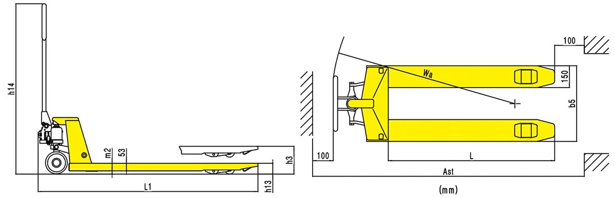 Xilin DB Economic Type Hand Pallet Truck (2.000 kg) - Tampilan 2