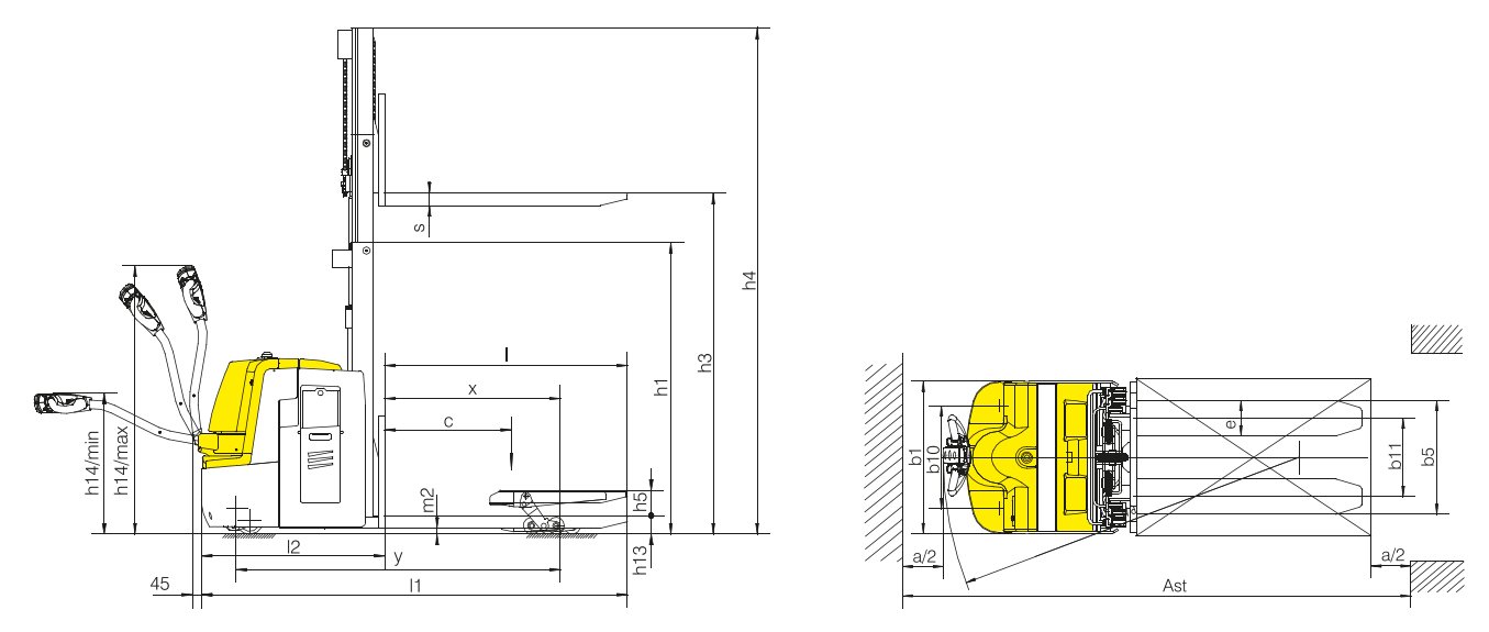 Xilin CBD20S Double Decker Pallet Truck (2.000 kg) - Tampilan 4