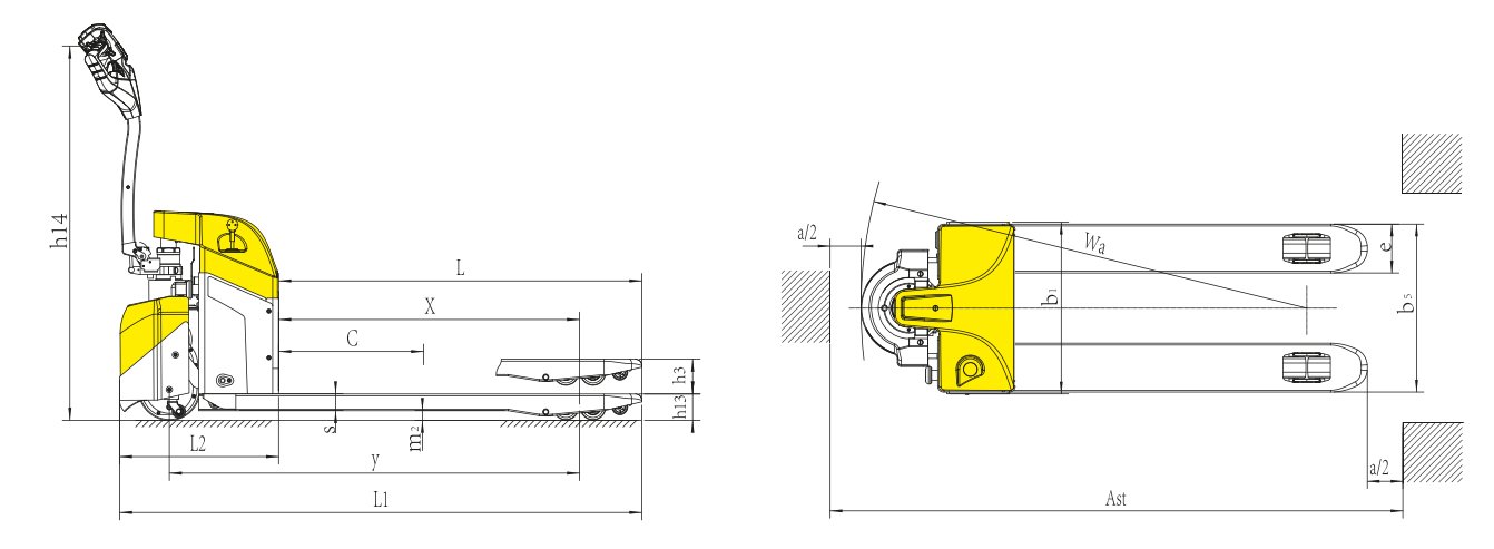 Xilin CBD20W-E Electric Walkie Pallet Truck (2.000 kg) - Tampilan 2