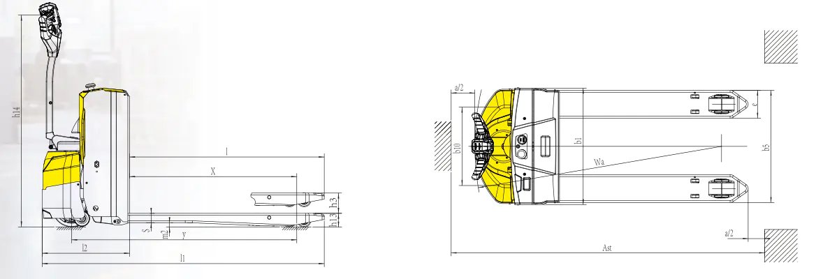 Xilin CBD30KD-III Electric Walkie Pallet Truck (3.000 kg) - Tampilan 4