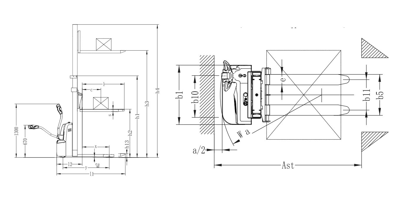 Xilin CDD15R-EN Electric Walkie Stacker (1.500 kg) - Tampilan 2