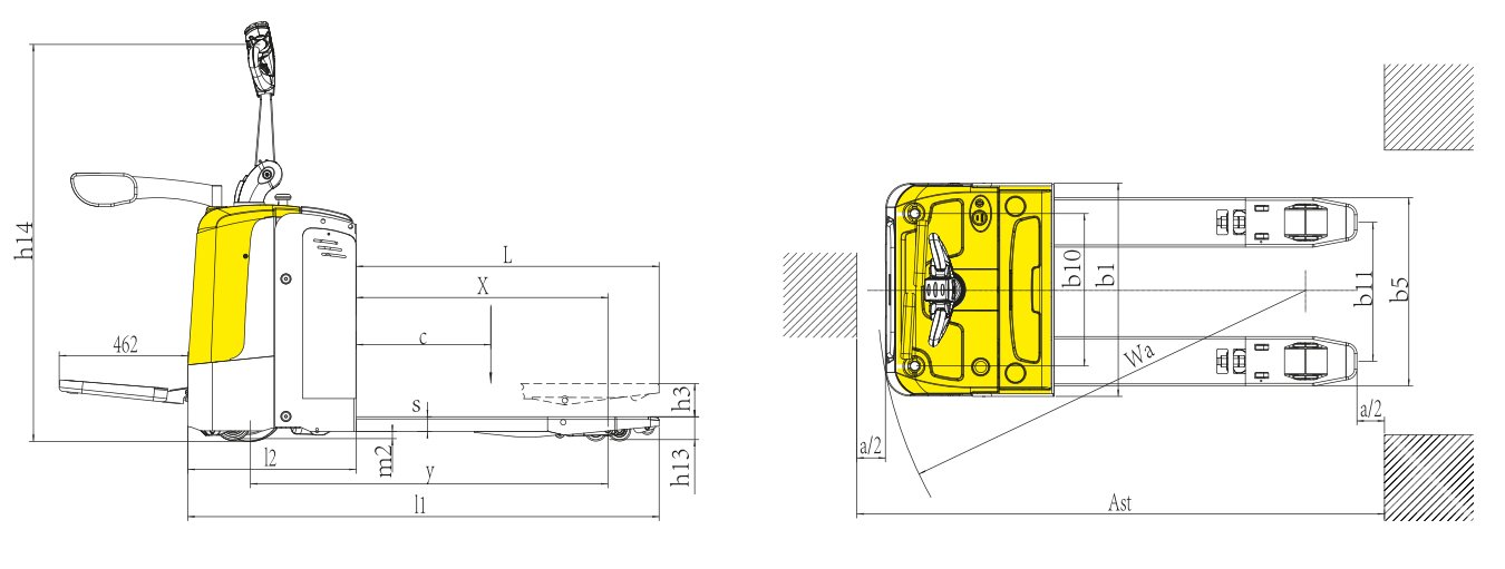 Xilin CBD20R-II Electric Rider Pallet Truck (2.000 kg) - Tampilan 8