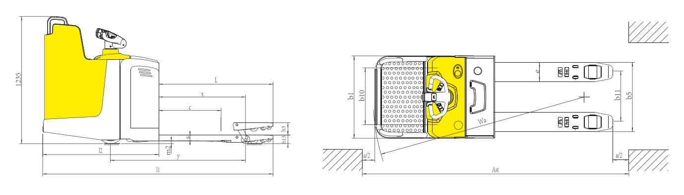 Xilin CBD20L Electric Stand-on Pallet Truck (2.000 kg) - Tampilan 2