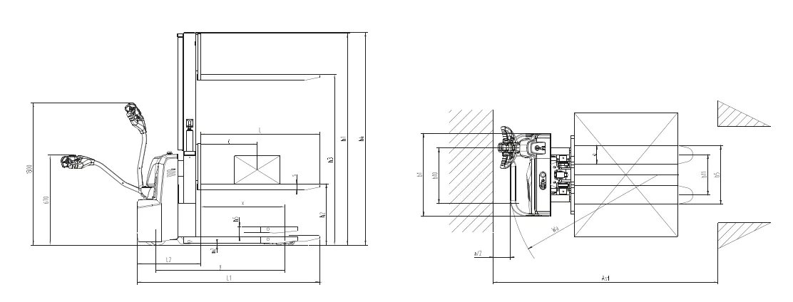 Xilin CDD10RDS-E Electric Stacker with Initial Lift (1.000 kg) - Tampilan 5
