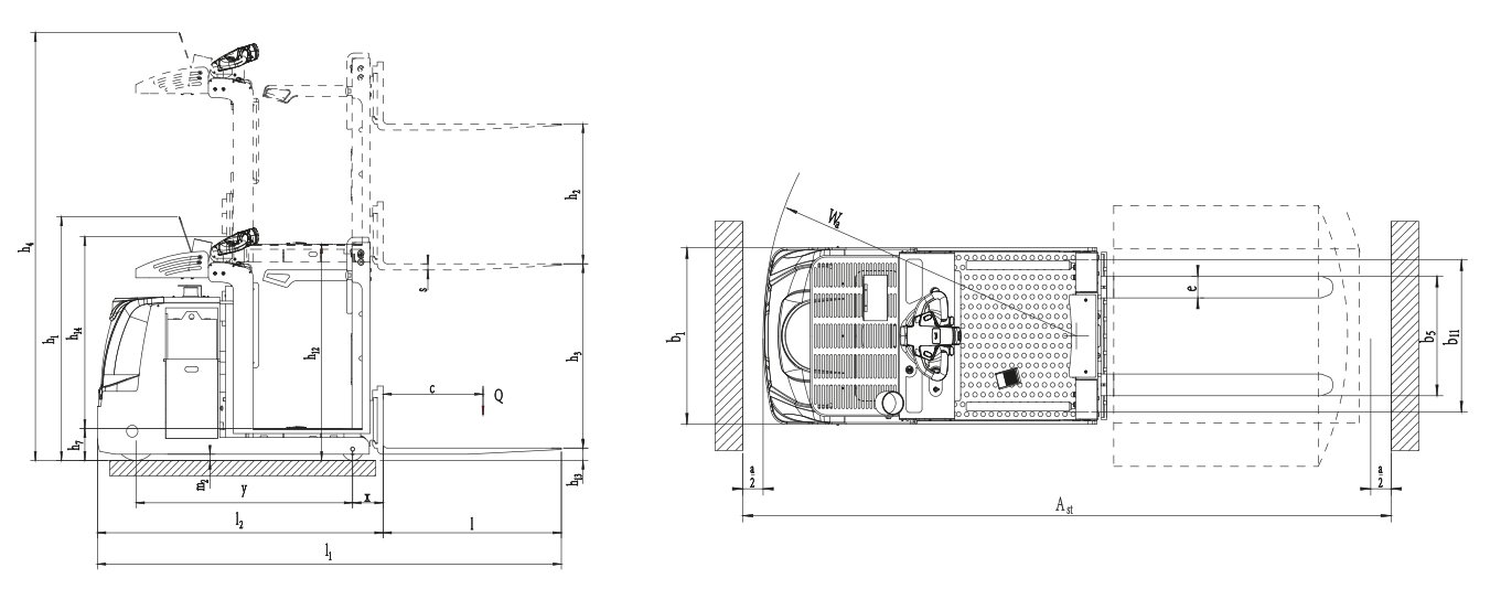 Xilin OPL10S Electric Low Level Order Picker (1.000 kg) - Tampilan 3