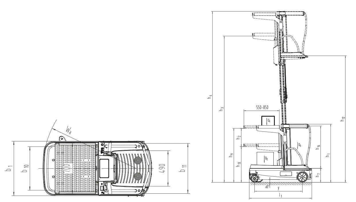 Xilin OPSM Mini Order Picker (150 kg) - Tampilan 7