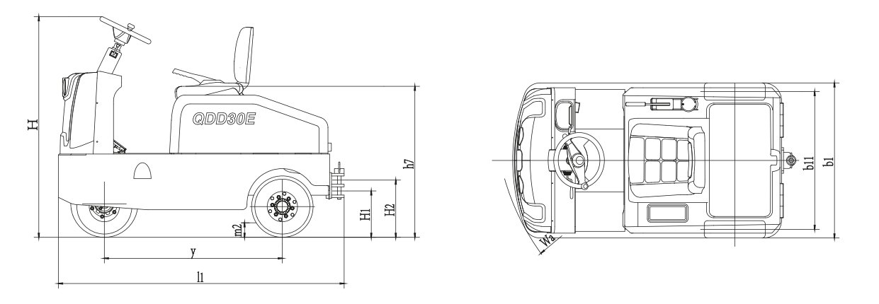 Xilin QDD20E Electric Tow Tractor (2.000 kg) - Tampilan 4