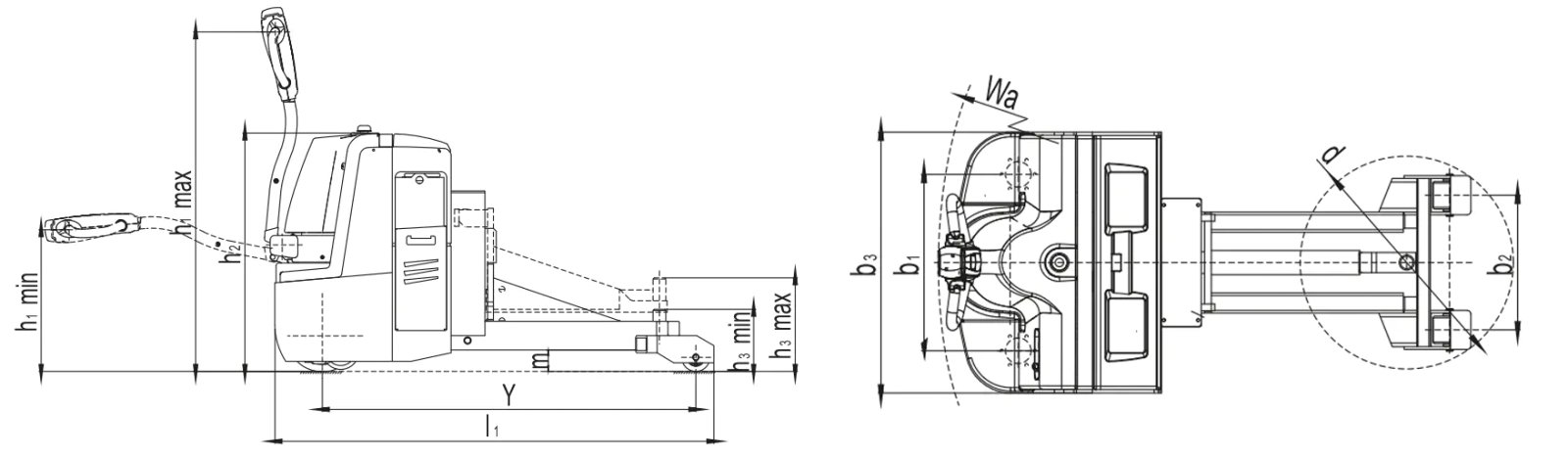 Xilin QDD25W Tow Tractor (2.500 kg) - Tampilan 3